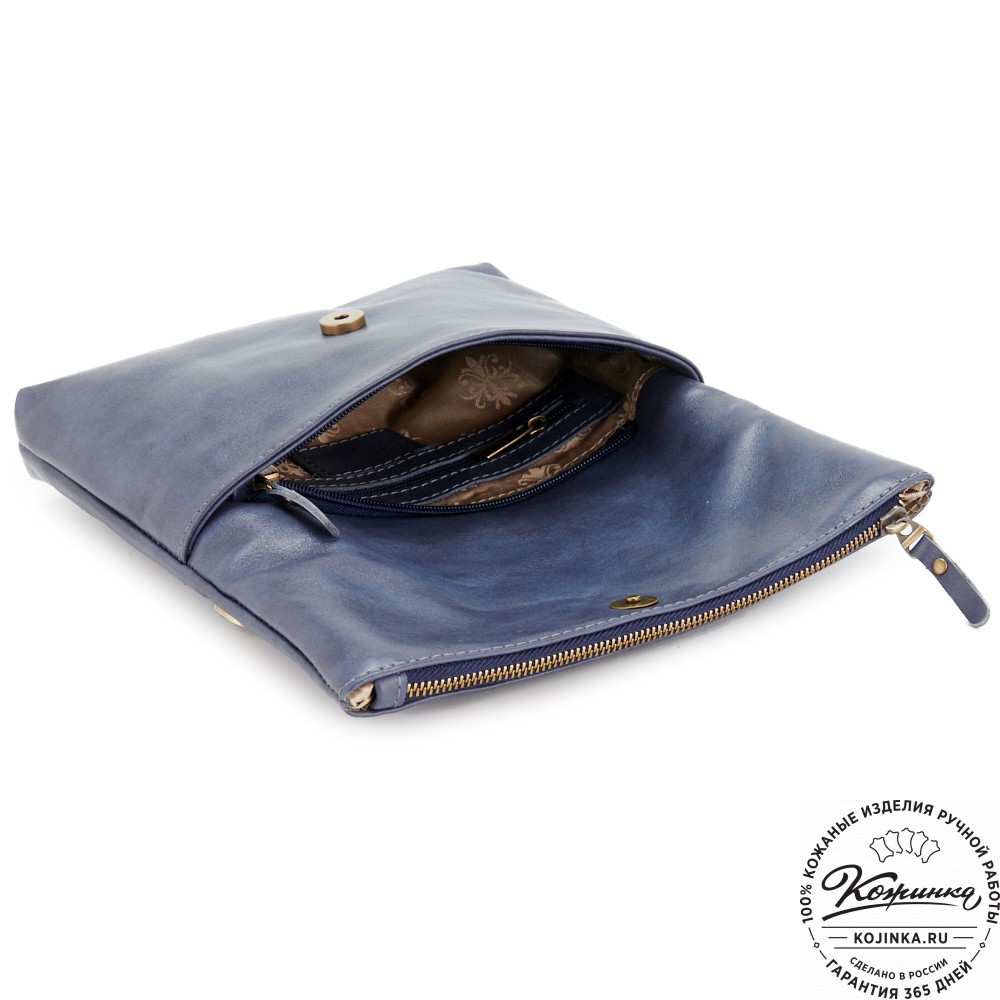 Кожаный клатч "Молли" (синий)